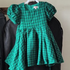 Ivy City Co. Green Plaid Girls Dress